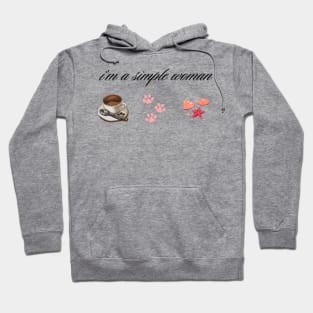 I'm A Simple Woman Summer Coffee Paw Dog&cat Hoodie